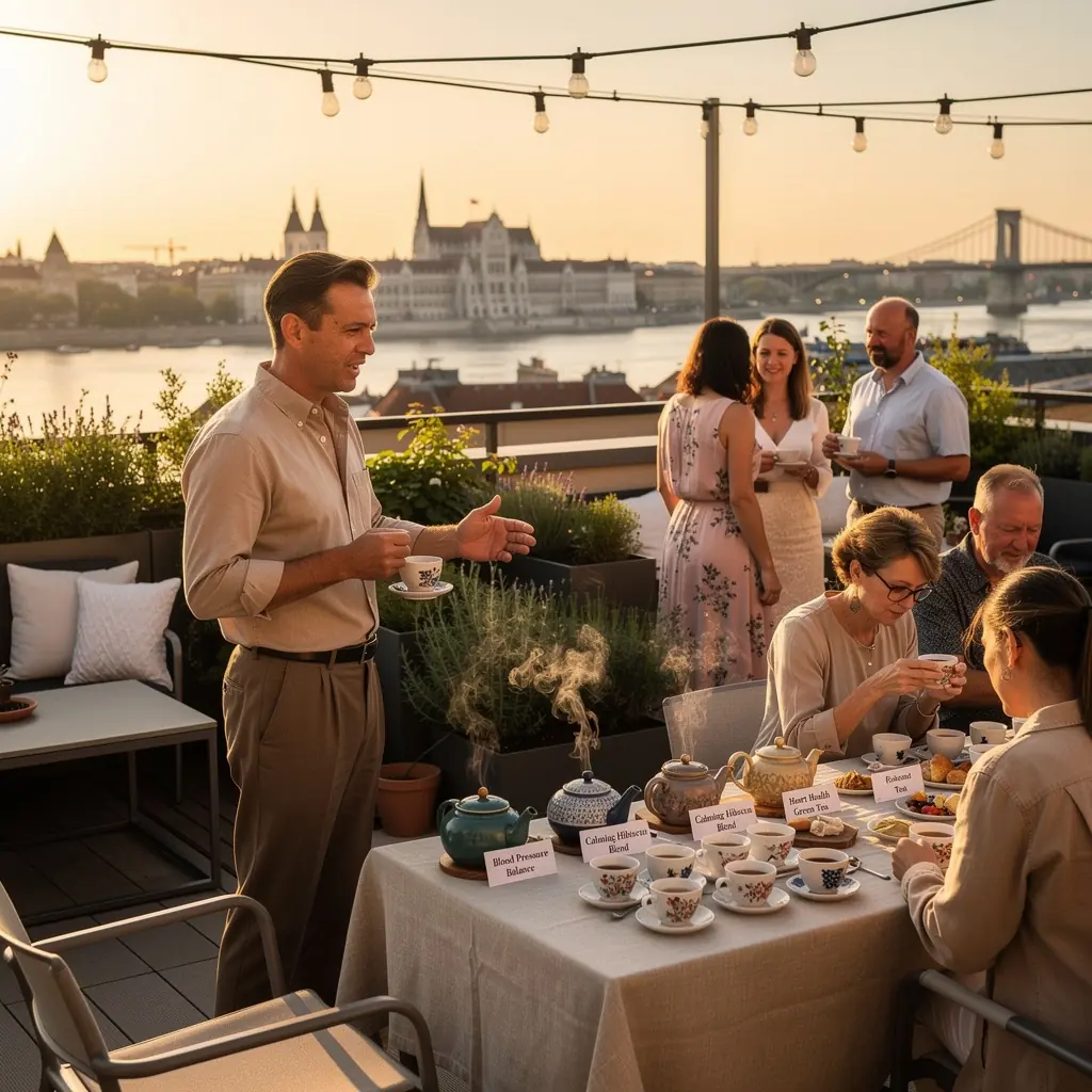 Színes gyógynövények és virágok, amelyek a tea alapanyagául szolgálnak.